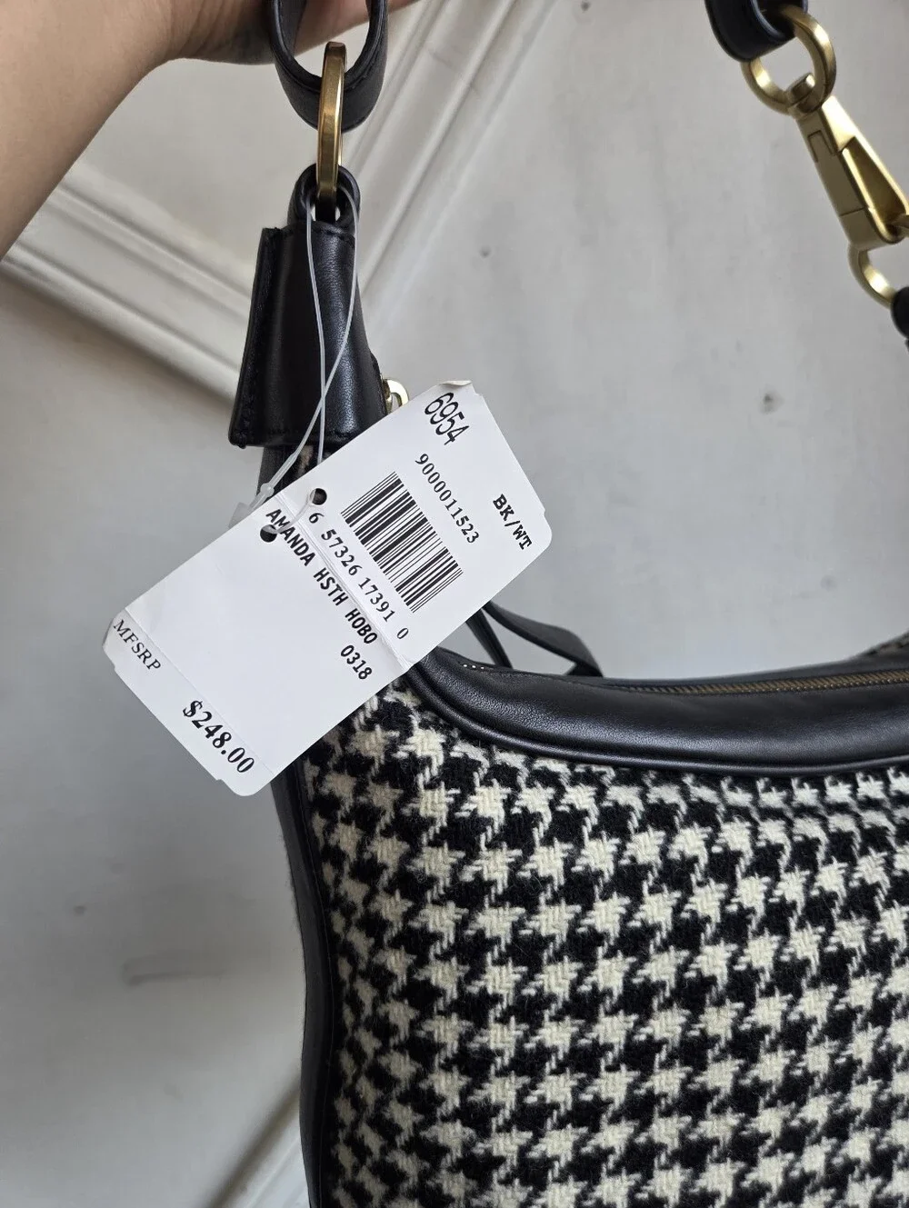 Vintage Coach Amanda Houndstooth Hobo 6954 NWT🤍🖤❤️